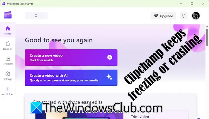 Clipchamp 在 Windows 11 中不断冻结或崩溃