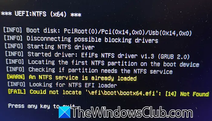 無法找到 efi\boot\bootx64.efi [修復]