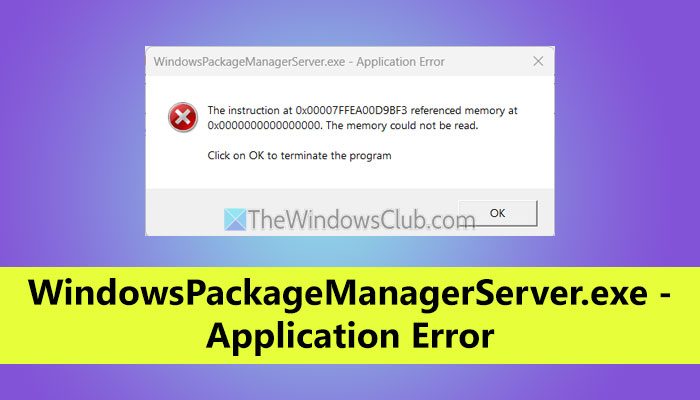 windowspackagemanagerserver.exe應用程序錯誤[fix]