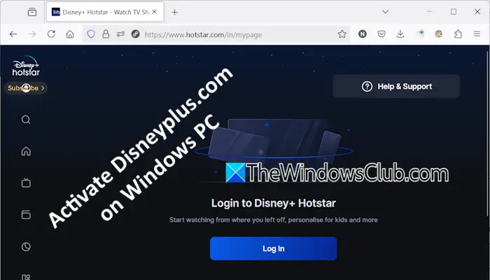 如何在 Windows PC 中使用登录/开始开始激活 Disneyplus.com