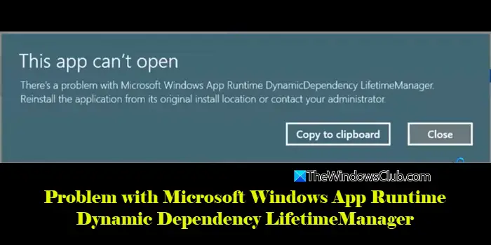 Microsoft Windows App Runtime DynamicDepentency LifeteTimeManager的問題