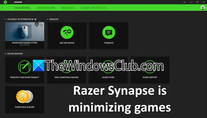 Razer Synapse正在最小化遊戲[FIX]